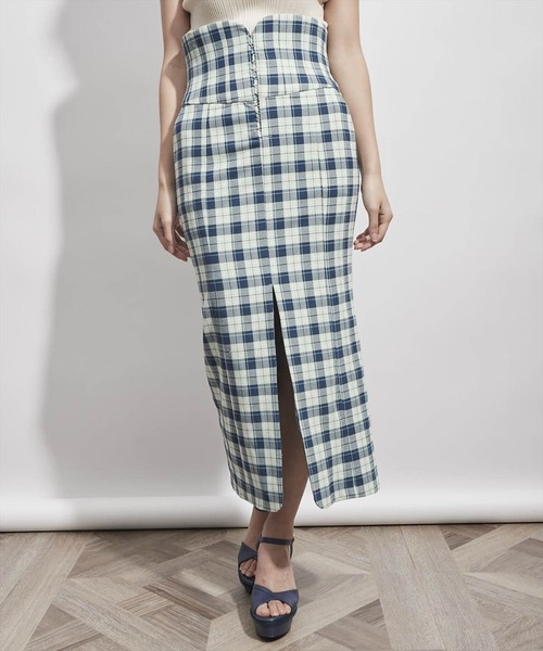 REDYAZEL（レディアゼル）の「チェック柄ホック付マーメイドスカート（スカート・レディース・ブラック/グリーン・SMALL/MEDIUM）」の6枚目の写真