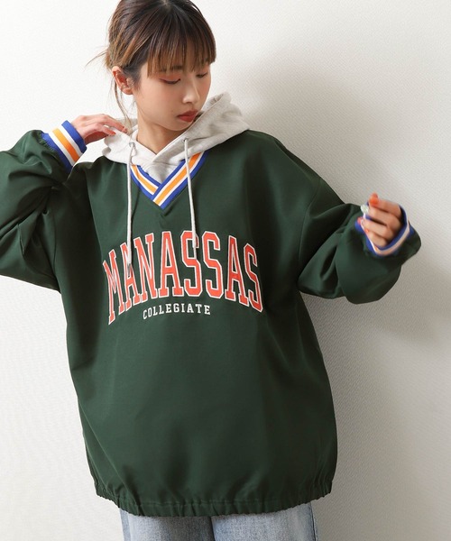 ZIP FIVE(ジップファイブ)の「【loot box】ラインリブカレッジロゴ ナイロンプルオーバー(その他トップス・メンズ・ネイビー/グリーン/スミクロ・MEDIUM/LARGE)」の19枚目の写真