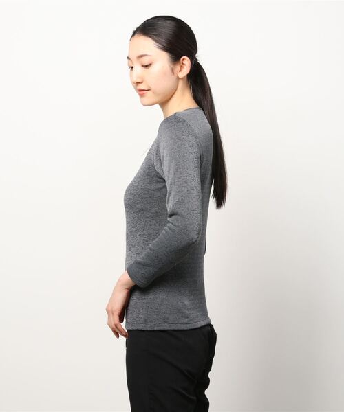 GUNZE(グンゼ)の「GUNZE グンゼ HOTMAGIC 厚手 8分袖インナー レディース 半端袖 ホットマジック(Tシャツ/カットソー・レディース・ピンク/ブラック/パープル/ピンク系/ブラック系/パープル系・LARGE/MEDIUM/X-LARGE)」の11枚目の写真