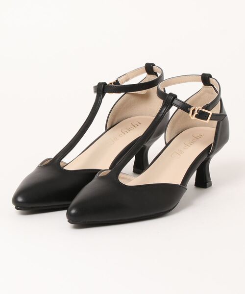 Te chichi（テチチ）の「Tストラップパンプス（パンプス・レディース・ブラック/ベージュ・38/37）」の2枚目の写真