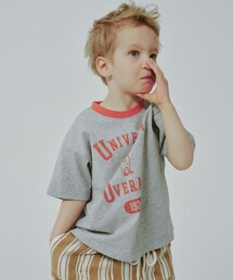 UNIVERSAL OVERALL（ユニバーサルオーバーオール）の「◆【100-140】【UNIVERSAL OVERALL別注】リンガーロゴTシャツ（Tシャツ/カットソー・キッズ）」
