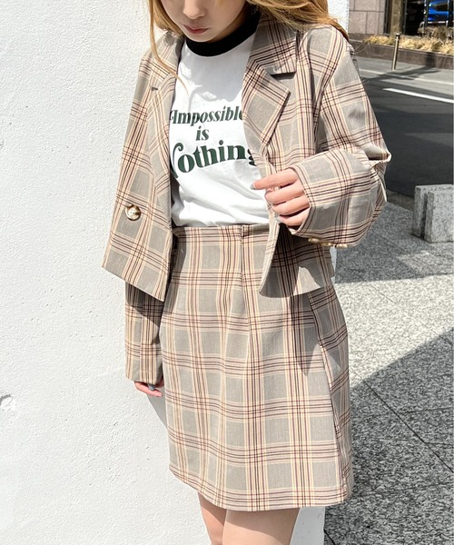 one way（ワンウェイ）の「ショートテーラードジャケット（テーラードジャケット・レディース・ベージュ/ブラック系その他/ブラウン系その他/ライトピンク・FREE）」の11枚目の写真