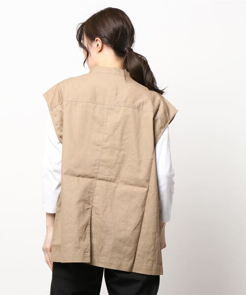 STYLEBLOCK（スタイルブロック）の「綿ツイルミリタリーベスト（ベスト・レディース・ホワイト系その他/ベージュ/カーキ・M）」の7枚目の写真