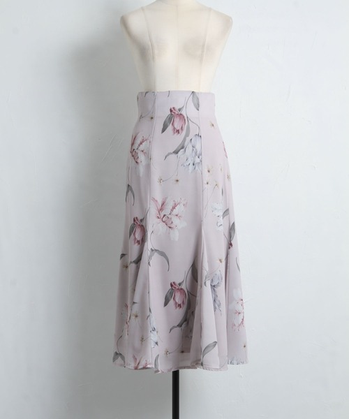 tocco closet（トッコ　クローゼット）の「フラワープリントバックレースアップマーメイドスカート（スカート・レディース・ピンク/ミント・M/M-L）」の14枚目の写真