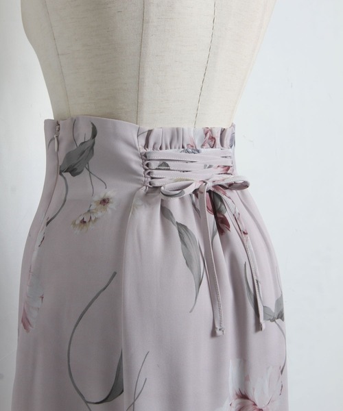 tocco closet（トッコ　クローゼット）の「フラワープリントバックレースアップマーメイドスカート（スカート・レディース・ピンク/ミント・M/M-L）」の17枚目の写真