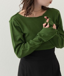 Kastane | テレコ無地クルーインナー(Tシャツ/カットソー)