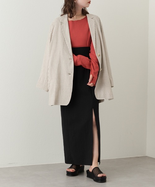 Kastane（カスタネ）の「テレコ無地クルーインナー（Tシャツ/カットソー・レディース・アイボリー/ピンク/グリーン・FREE）」の17枚目の写真