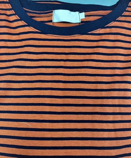 DAY CLOSET(デイ クローゼット)の「レディース ボーダー柄ドロップショルダーロングTシャツ(Tシャツ/カットソー・レディース・レッド/ピンク/イエロー/オレンジ/ホワイト×ブラック/イエロー×グレー・ONE SIZE)」の10枚目の写真