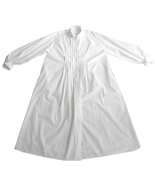 antiqua（アンティカ）の「プリーツシャツワンピース（ワンピース・レディース・ブラック/オフホワイト・FREE）」の7枚目の写真