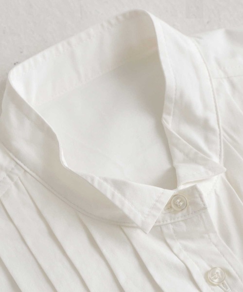 antiqua（アンティカ）の「プリーツシャツワンピース（ワンピース・レディース・ブラック/オフホワイト・FREE）」の11枚目の写真