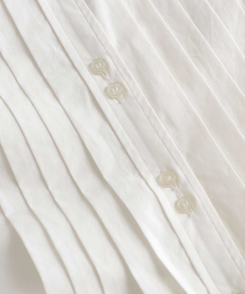 antiqua（アンティカ）の「プリーツシャツワンピース（ワンピース・レディース・ブラック/オフホワイト・FREE）」の14枚目の写真