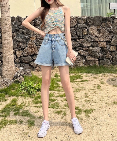 JUICY COUTURE 関税込 ディアマンテ ロゴ デニム ショートパンツ JUICY COUTURE 関税込 ディアマンテ JC ロゴ ショーツ (JUICY