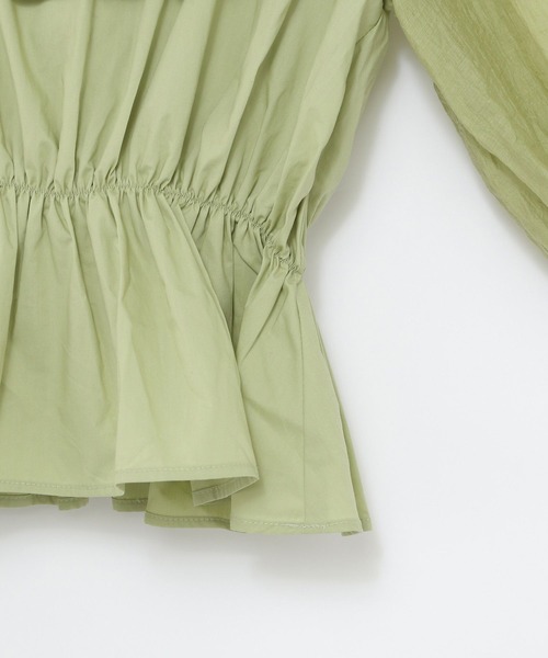 Heather(ヘザー)の「バック開きリボンブラウス 285606(シャツ/ブラウス・レディース・ブルー/グリーン/オフホワイト・FREE)」の7枚目の写真