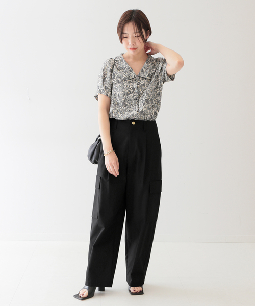 journal standard L'essage（ジャーナルスタンダードレサージュ）の「ドライキャンバスカーゴパンツ（カーゴパンツ・レディース・ブラック/カーキ・36/38）」の18枚目の写真