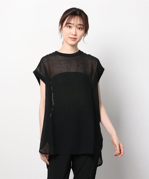 Munich（ミューニック）の「Munich(ミューニック) コットンラッセルラウンドヘムトップス/MN221U48（Tシャツ/カットソー・レディース・ブラック・FREE）」の4枚目の写真