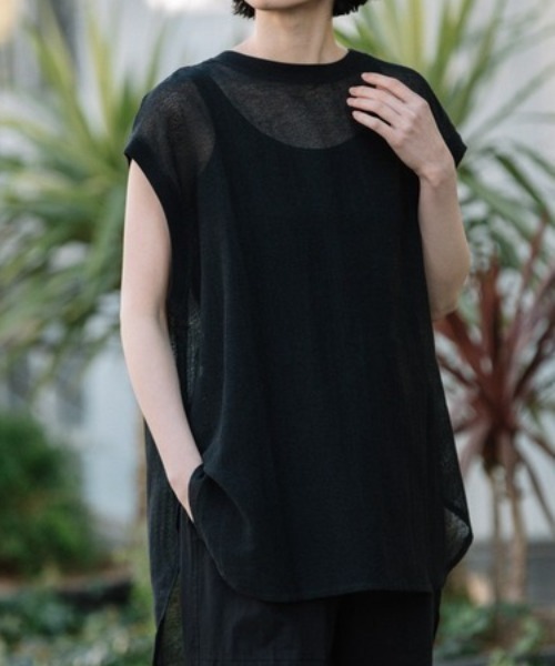 Munich（ミューニック）の「Munich(ミューニック) コットンラッセルラウンドヘムトップス/MN221U48（Tシャツ/カットソー・レディース・ブラック・FREE）」の8枚目の写真