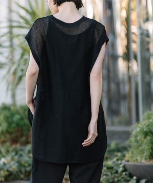 Munich（ミューニック）の「Munich(ミューニック) コットンラッセルラウンドヘムトップス/MN221U48（Tシャツ/カットソー・レディース・ブラック・FREE）」の7枚目の写真