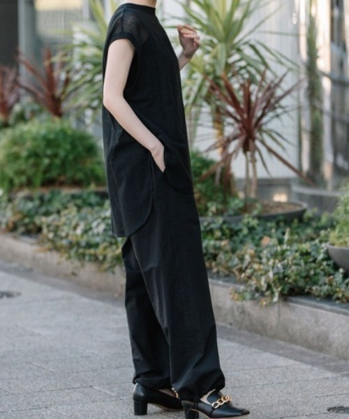 Munich（ミューニック）の「Munich(ミューニック) コットンラッセルラウンドヘムトップス/MN221U48（Tシャツ/カットソー・レディース・ブラック・FREE）」の6枚目の写真