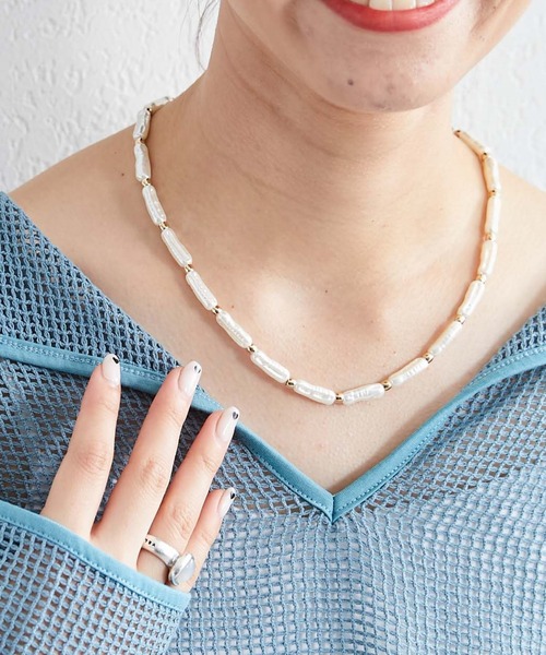 CIAOPANIC TYPY（チャオパニックティピー）の「lilバロックパール風ビーズネックレス（ネックレス・レディース・ゴールド/シルバー・ONE SIZE）」の5枚目の写真