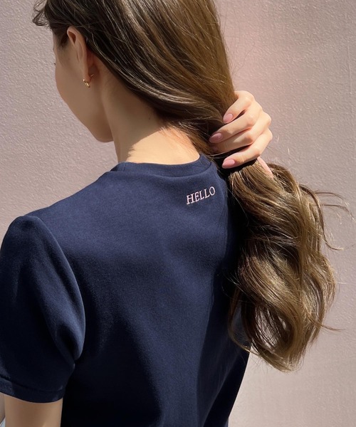 KOBE LETTUCE（コウベレタス）の「[ 岡部あゆみさんコラボ ]バック刺繍Ｔシャツ（Tシャツ/カットソー・レディース・ブラック/ネイビー/オフホワイト・FREE）」の18枚目の写真