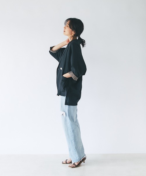 RIVE DROITE（リヴドロワ）の「シアードルマンジャケット（テーラードジャケット・レディース・ブラック/ブラウン・FREE）」の20枚目の写真