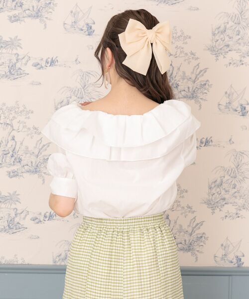 ems excite（エムズエキサイト）の「フリルリボンBL（シャツ/ブラウス・レディース・ブラック/ベージュ/ホワイト・FREE）」の21枚目の写真