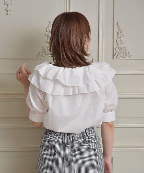 ems excite（エムズエキサイト）の「フリルリボンBL（シャツ/ブラウス・レディース・ブラック/ベージュ/ホワイト・FREE）」の18枚目の写真