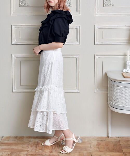 ems excite（エムズエキサイト）の「フリルリボンBL（シャツ/ブラウス・レディース・ブラック/ベージュ/ホワイト・FREE）」の15枚目の写真