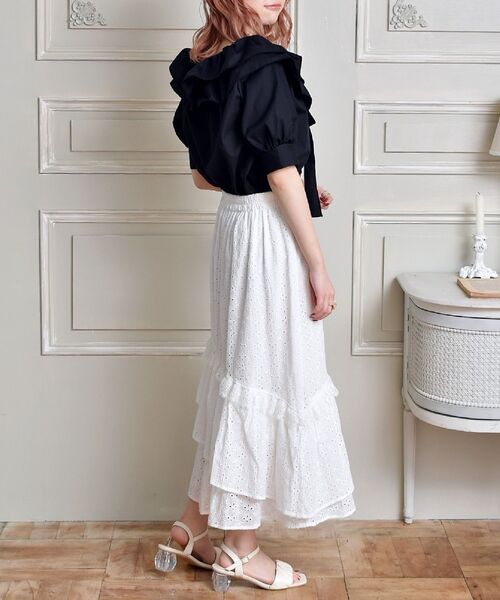 ems excite（エムズエキサイト）の「フリルリボンBL（シャツ/ブラウス・レディース・ブラック/ベージュ/ホワイト・FREE）」の14枚目の写真