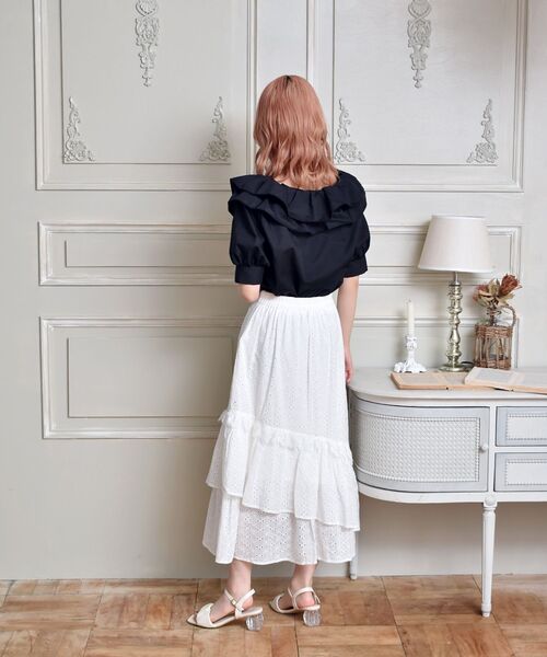 ems excite（エムズエキサイト）の「フリルリボンBL（シャツ/ブラウス・レディース・ブラック/ベージュ/ホワイト・FREE）」の13枚目の写真