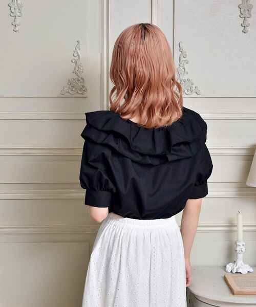 ems excite（エムズエキサイト）の「フリルリボンBL（シャツ/ブラウス・レディース・ブラック/ベージュ/ホワイト・FREE）」の10枚目の写真