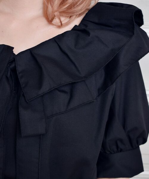 ems excite（エムズエキサイト）の「フリルリボンBL（シャツ/ブラウス・レディース・ブラック/ベージュ/ホワイト・FREE）」の8枚目の写真