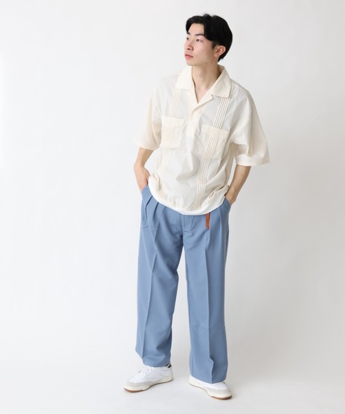 BROKEN BASE(ブロークンベース)の「キューバプルオーバーシャツ(シャツ/ブラウス・メンズ・ブラック/サックスブルー/キナリ・MEDIUM/LARGE)」の7枚目の写真