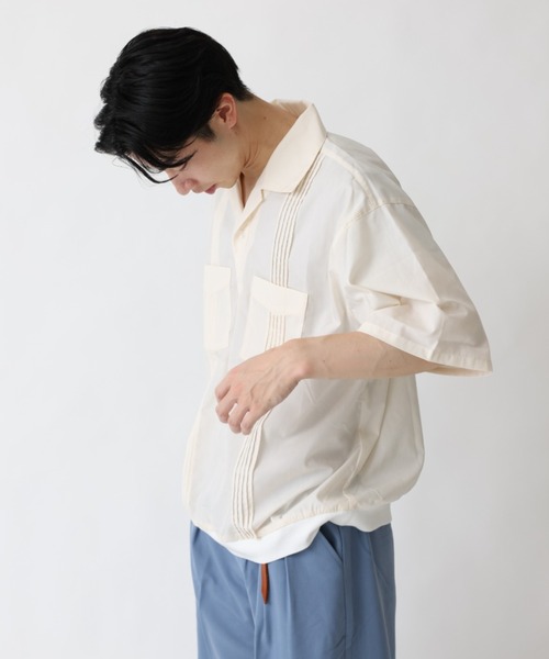 BROKEN BASE(ブロークンベース)の「キューバプルオーバーシャツ(シャツ/ブラウス・メンズ・ブラック/サックスブルー/キナリ・MEDIUM/LARGE)」の20枚目の写真
