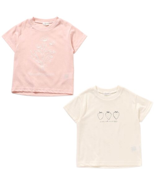 Ampersand(アンパサンド)の「2PセットショートスリーブTシャツ_吸水速乾(Tシャツ/カットソー・キッズ・サックスブルー/ピンク・90/100/110/120/80/130/95/140)」の2枚目の写真