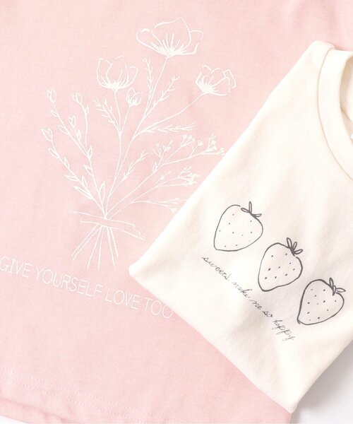 Ampersand(アンパサンド)の「2PセットショートスリーブTシャツ_吸水速乾(Tシャツ/カットソー・キッズ・サックスブルー/ピンク・90/100/110/120/80/130/95/140)」の4枚目の写真