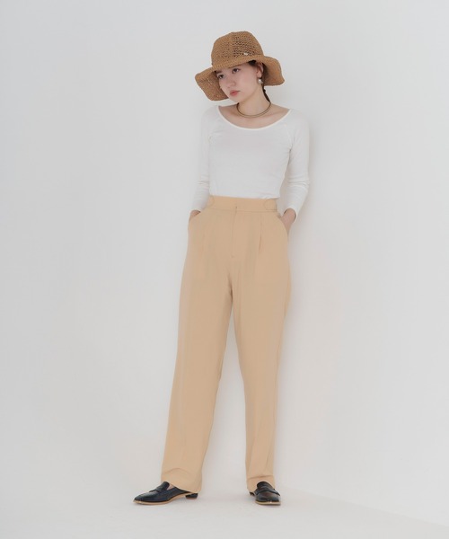 TINA：JOJUN（ティーナジョジュン）の「サマー ルーズテーパードパンツ TINA：JOJUN（スラックス・レディース・カーキ/クリーム・S/M）」の6枚目の写真