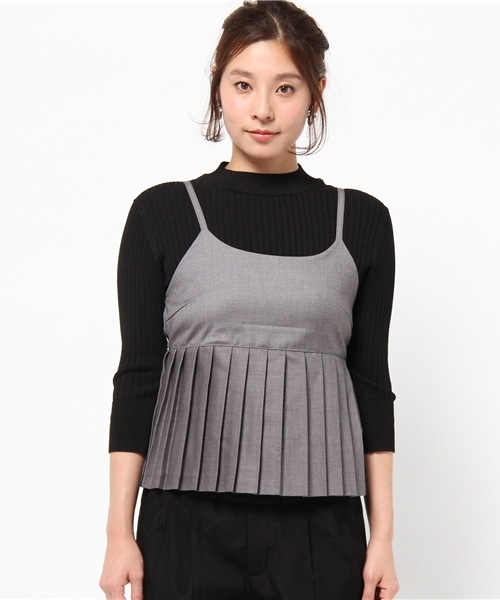 DISCOAT(ディスコート)の「【Discoat】プリーツキャミ(シャツ/ブラウス・レディース・オフホワイト/グレー・フリ-)」の8枚目の写真