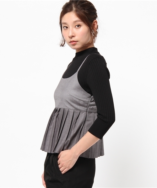 DISCOAT(ディスコート)の「【Discoat】プリーツキャミ(シャツ/ブラウス・レディース・オフホワイト/グレー・フリ-)」の9枚目の写真