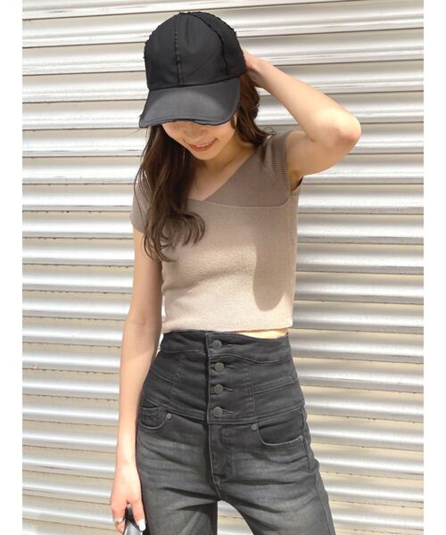 EMODA(エモダ)の「クロスフィットニット(ニット/セーター・レディース・ベージュ/ホワイト/ブラック/ブルー・FREE)」の6枚目の写真