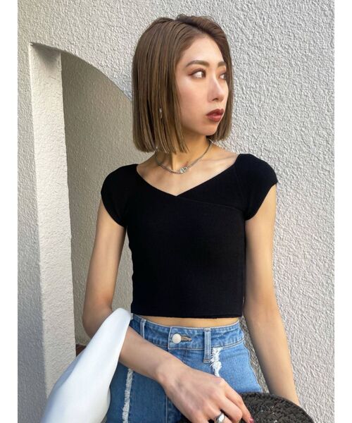 EMODA(エモダ)の「クロスフィットニット(ニット/セーター・レディース・ベージュ/ホワイト/ブラック/ブルー・FREE)」の18枚目の写真