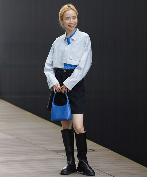 Ray BEAMS（レイビームス）の「Ray BEAMS / クロコ風 ミニ バッグ（トートバッグ・レディース・ブラック/ピンク/ブルー・ONE SIZE）」の5枚目の写真