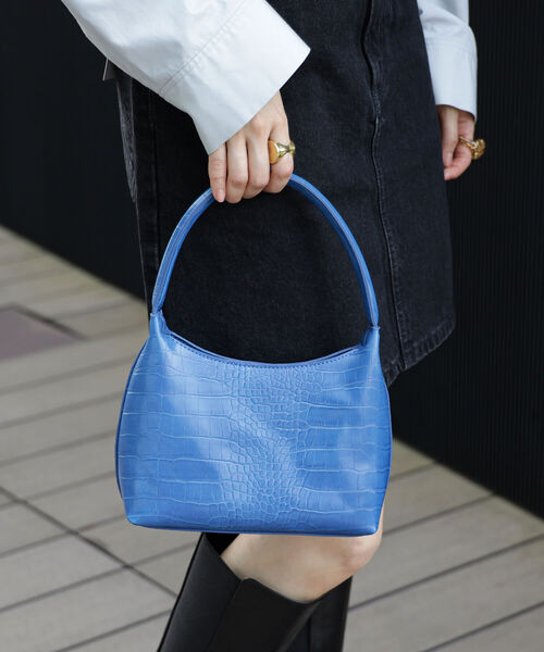 Ray BEAMS（レイビームス）の「Ray BEAMS / クロコ風 ミニ バッグ（トートバッグ・レディース・ブラック/ピンク/ブルー・ONE SIZE）」の3枚目の写真