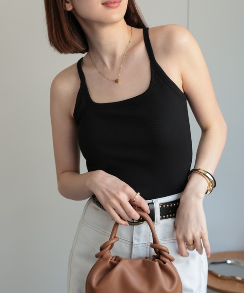 sakishimatokyo(サキシマトーキョー)の「カップ付き バックレースタンクトップ(タンクトップ・レディース・ホワイト/ブラック/ベージュ/グリーン/オフホワイト/ブラック系その他/グレー・FREE)」の19枚目の写真