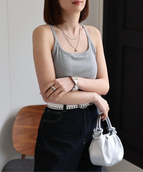 sakishimatokyo(サキシマトーキョー)の「カップ付き バックレースタンクトップ(タンクトップ・レディース・ホワイト/ブラック/ベージュ/グリーン/オフホワイト/ブラック系その他/グレー・FREE)」の10枚目の写真