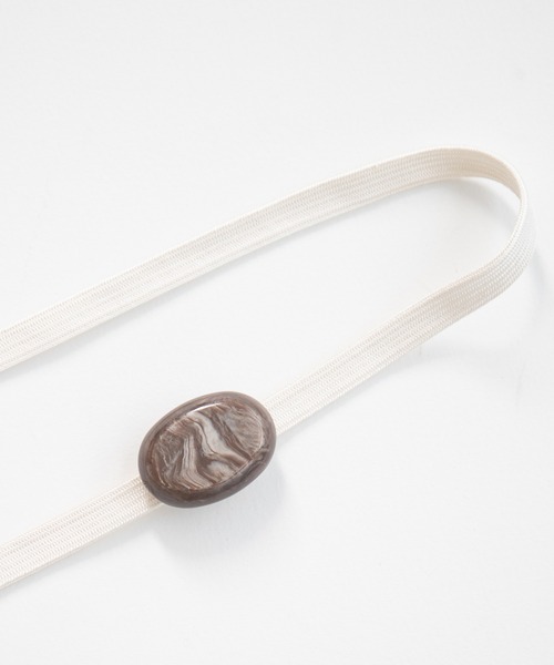 ゆかた館グレース(ユカタカングレース)の「帯飾り white & brown(和装小物・レディース・ホワイト系1/ホワイト系2/ブラック系1/ブラック系2/カーキ系1/カーキ系2/サックスブルー系1/サックスブルー系2/パープル系1/パープル系2/イエロー系1/イエロー系2/ライトイエロー系1/ライトイエロー系2/オレンジ系1/オレンジ系2/ネイビー系2/ネイビー系1・FREE)」の1枚目の写真