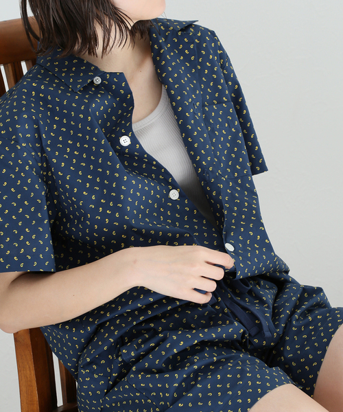SLEEPY JONES（スリーピージョーンズ）の「【Sleepy Jones/スリーピージョーンズ】MARTIN CAMP SHIRT PAISLEY：シャツ（シャツ/ブラウス・レディース・ネイビー・MEDIUM）」の8枚目の写真