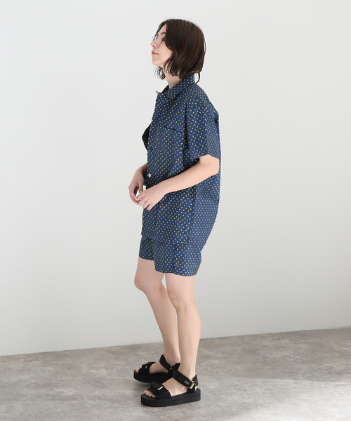 SLEEPY JONES（スリーピージョーンズ）の「【Sleepy Jones/スリーピージョーンズ】MARTIN CAMP SHIRT PAISLEY：シャツ（シャツ/ブラウス・レディース・ネイビー・MEDIUM）」の4枚目の写真