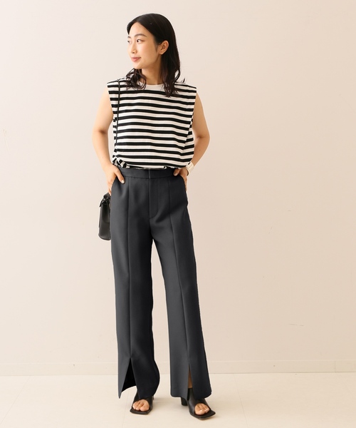 journal standard L'essage(ジャーナルスタンダードレサージュ)の「マットクロススリットパンツ(その他パンツ・レディース・ブラック/ベージュ・38/36)」の6枚目の写真
