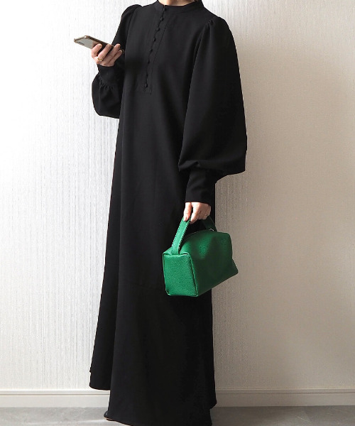 ISOOK（アイスー）の「Volume sleeve mermaid one-piece / ボリュームスリーブマーメイドワンピース（mi original item）（ワンピース・レディース・アイボリー/ブラック・FREE）」の8枚目の写真